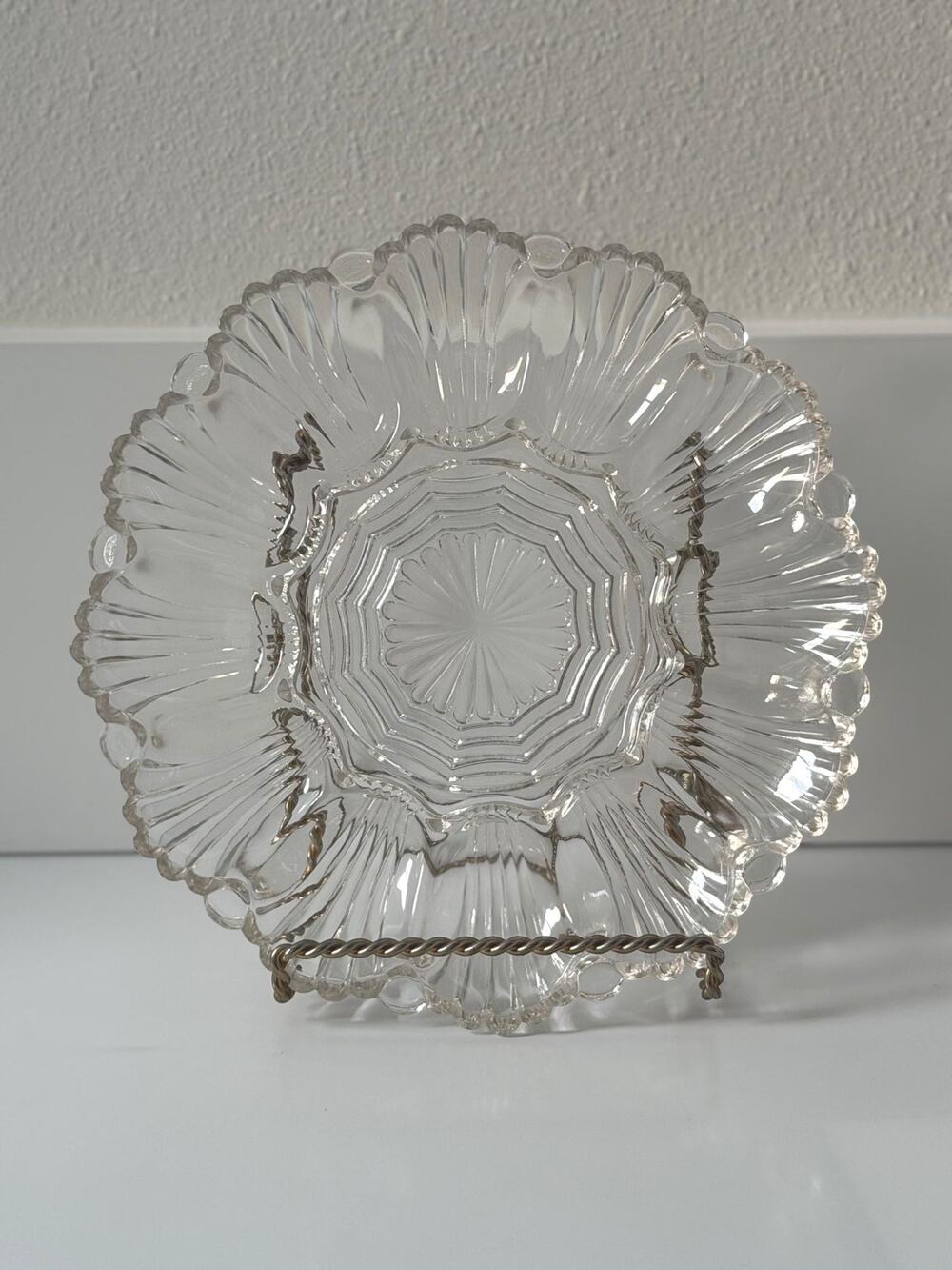 Vintage Anchor Hocking clear glass deviled egg serving platter